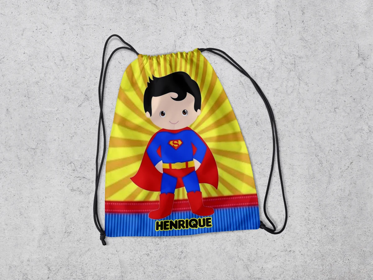 Mochilinha Personalizada para lembrancinhas Super Homem - Imagem 1