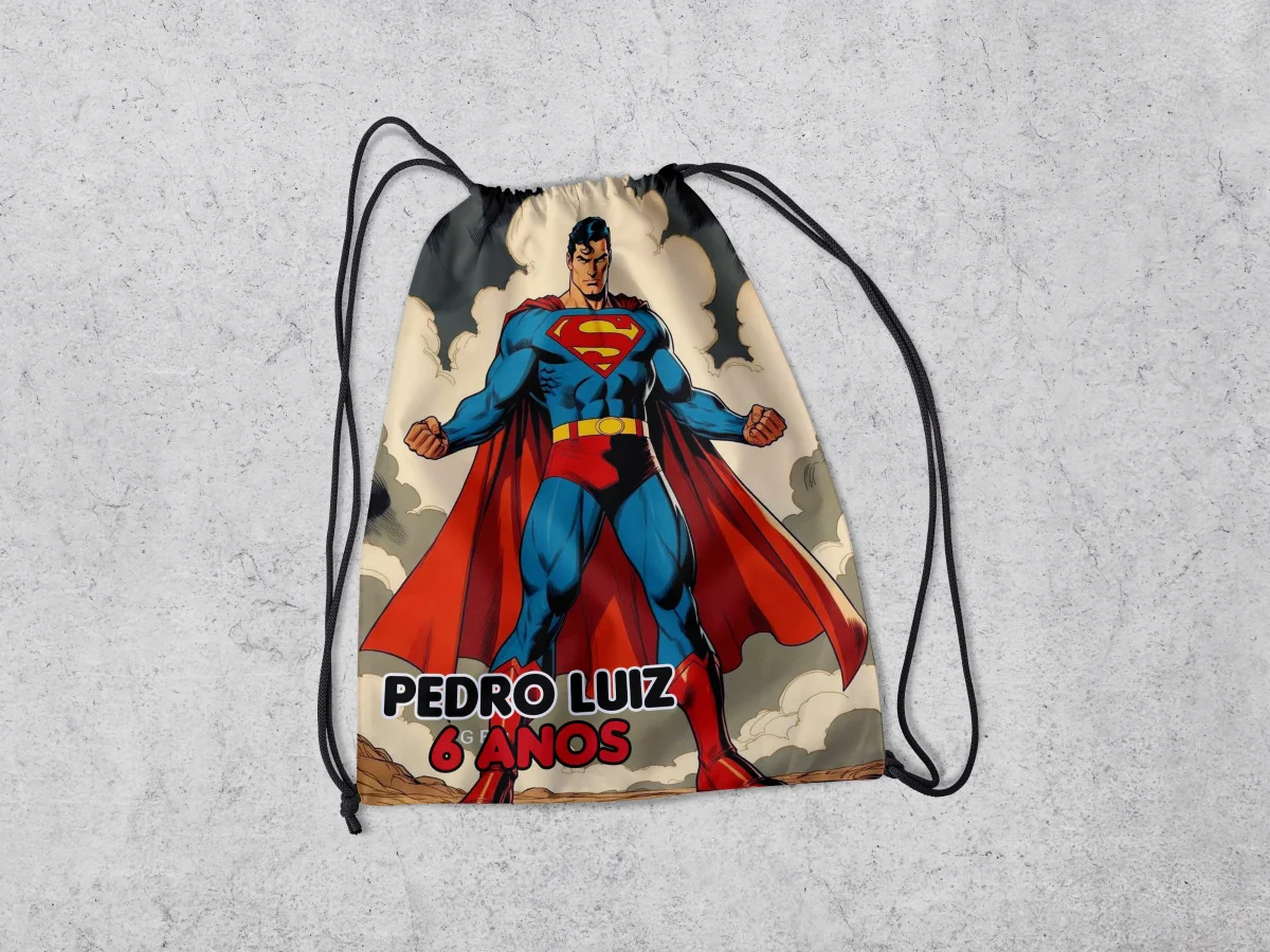 Mochilinha Personalizada para lembrancinhas Super Homem - Imagem 3