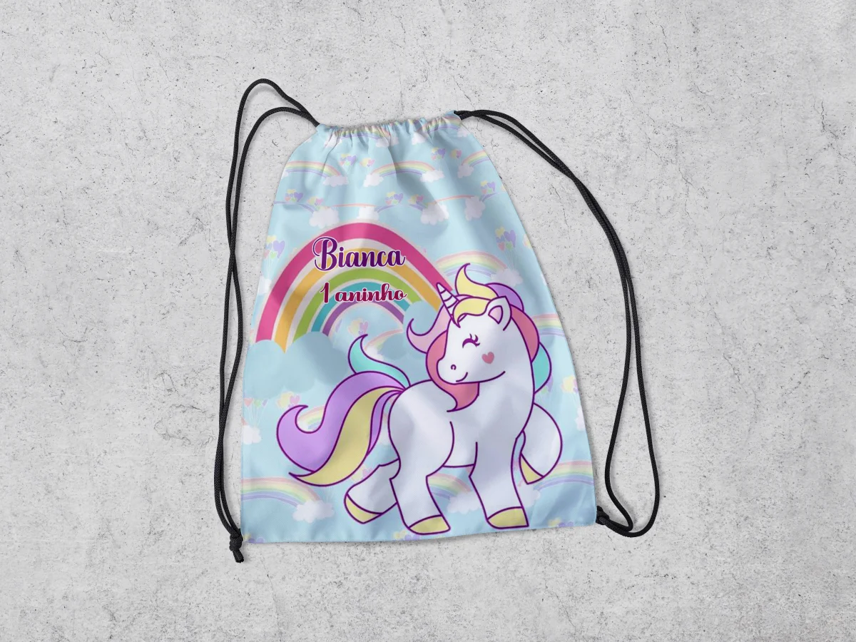 Mochilinha Personalizada para lembrancinhas Unicornio - Imagem 1
