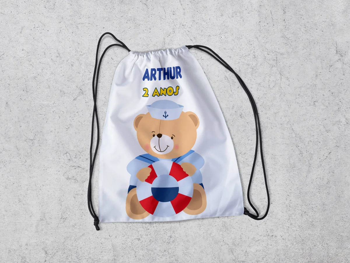 Mochilinha Personalizada para lembrancinhas Ursinho Marinheiro - Imagem 2