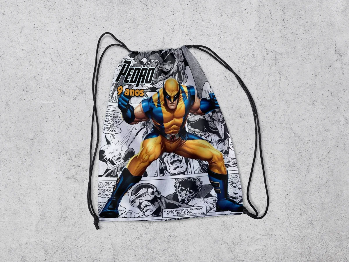 Mochilinha Personalizada para lembrancinhas do Wolverine - Imagem 4