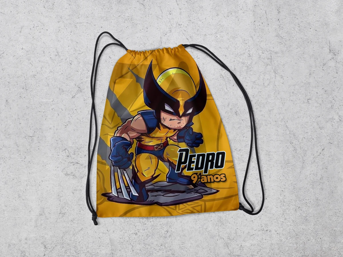 Mochilinha Personalizada para lembrancinhas do Wolverine - Imagem 1