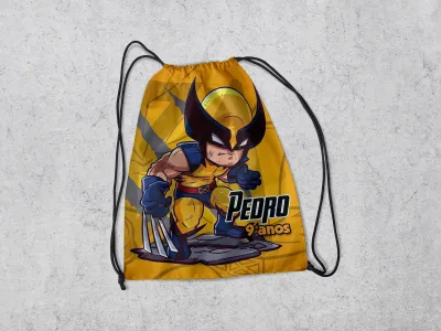 Mochilinha Personalizada para lembrancinhas do Wolverine