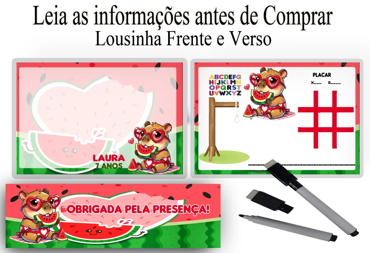 Lousa Magica infantil personalizada para lembrancinhas da Capivara - Imagem 4