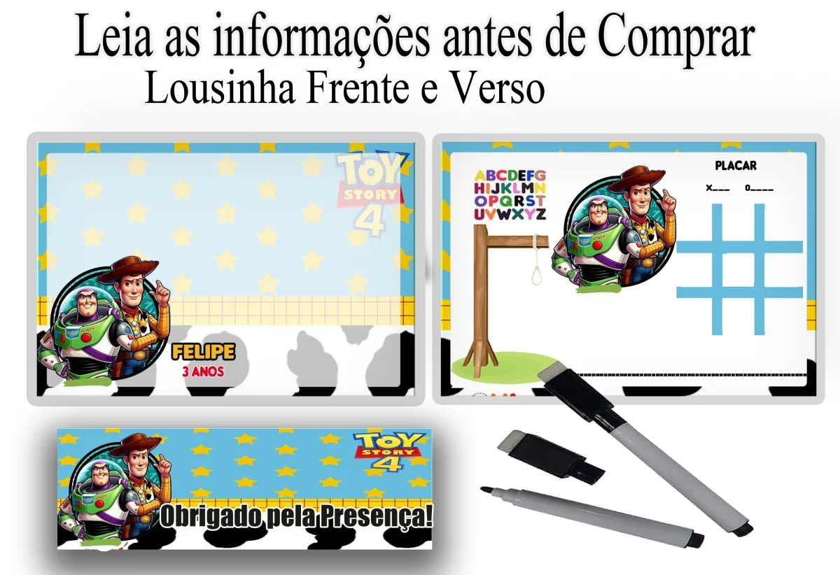 Lousa Magica infantil personalizada para lembrancinhas Toy story - Imagem 3