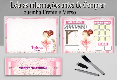Lousa Magica infantil personalizada para lembrancinhas da Bailarina