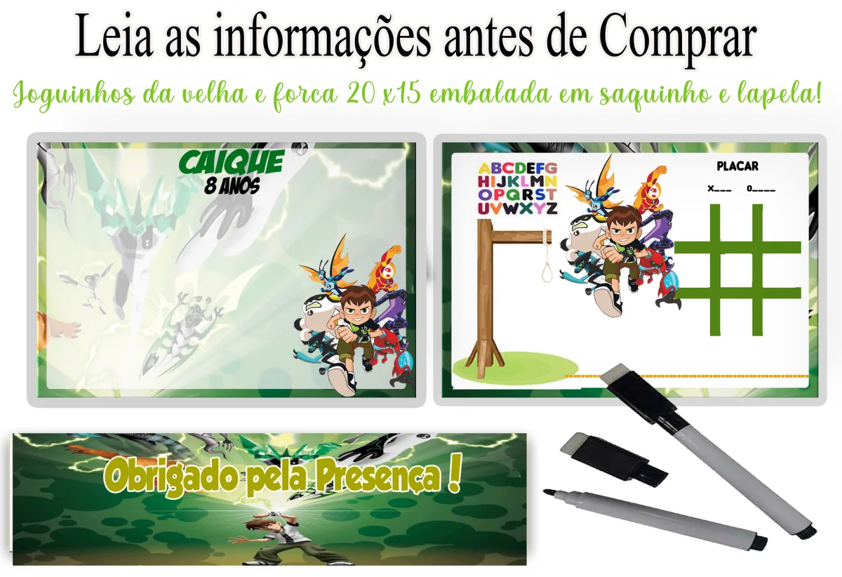 Lousa Magica infantil personalizada para lembrancinhas do Ben 10 - Imagem 3