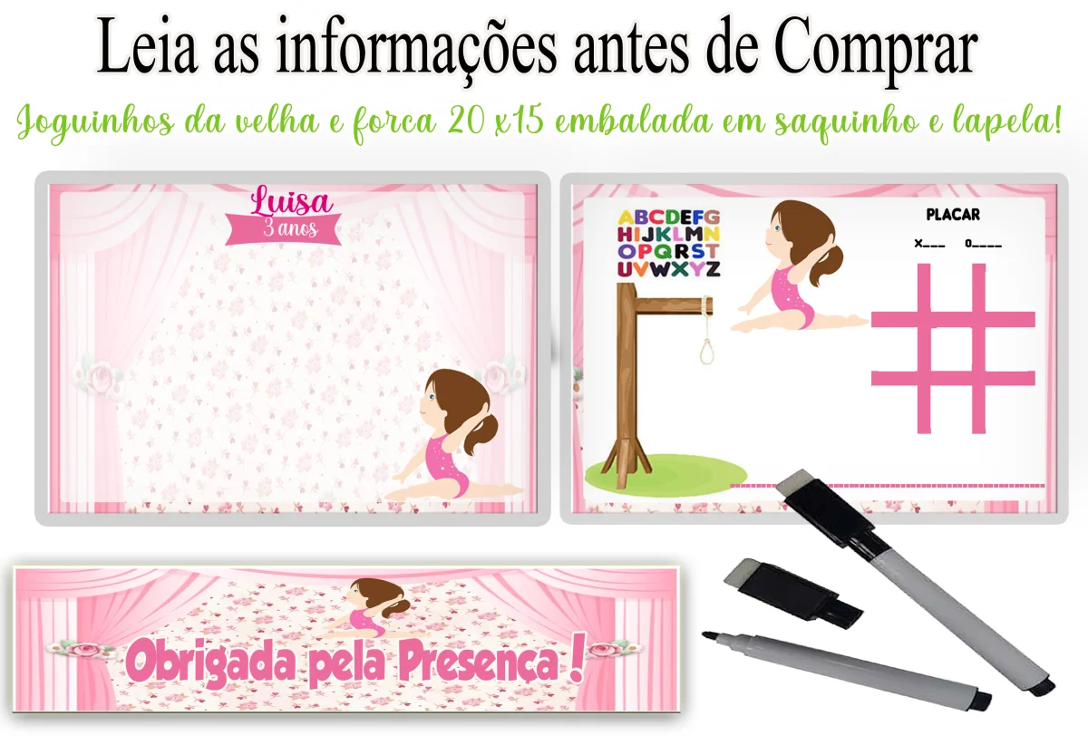 Lousa Magica infantil personalizada para lembrancinhas da Bailarina - Imagem 1
