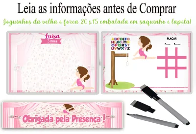 Lousa Magica infantil personalizada para lembrancinhas da Bailarina