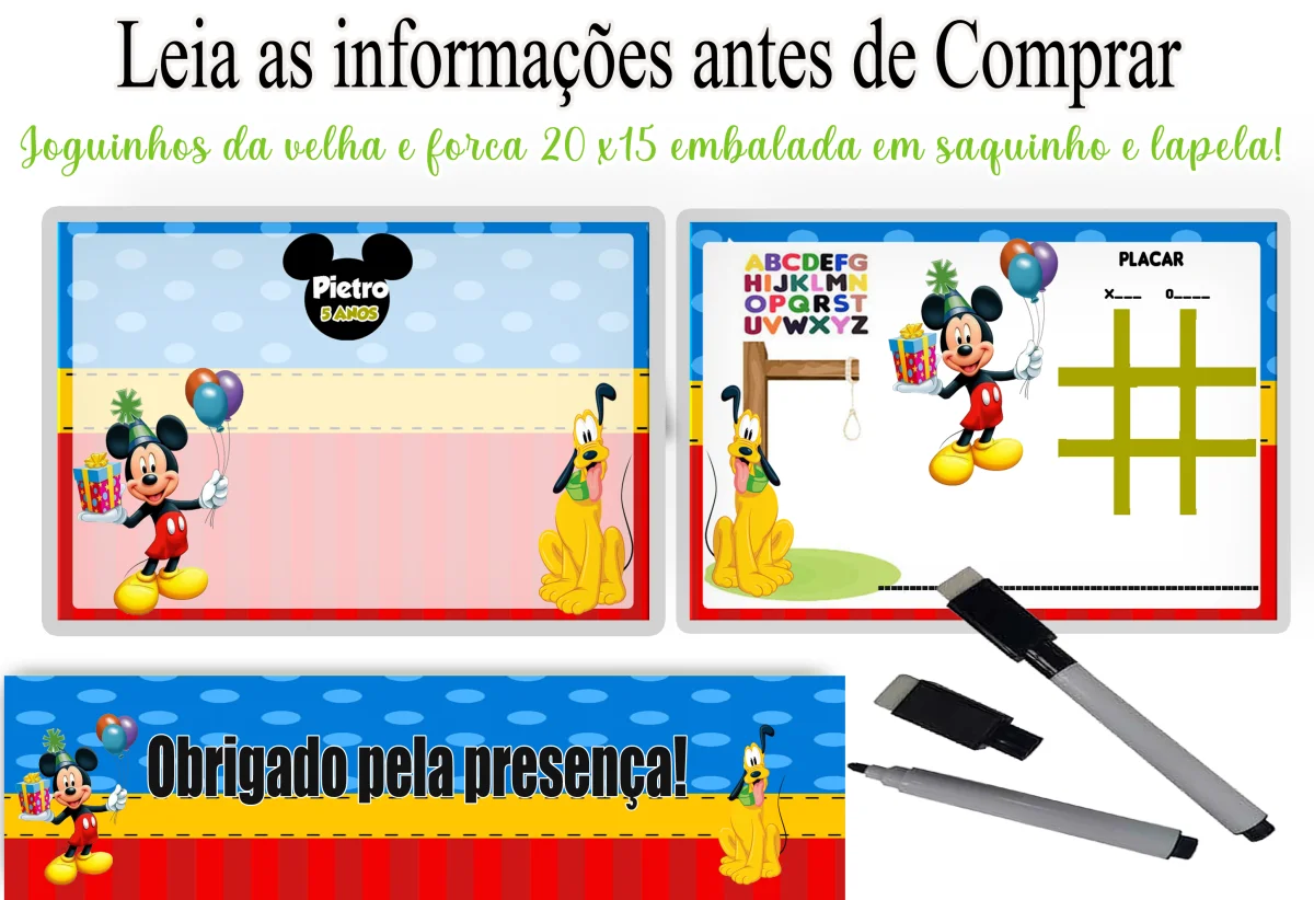 Lousa Magica infantil personalizada para lembrancinhas do Mickey - Imagem 2