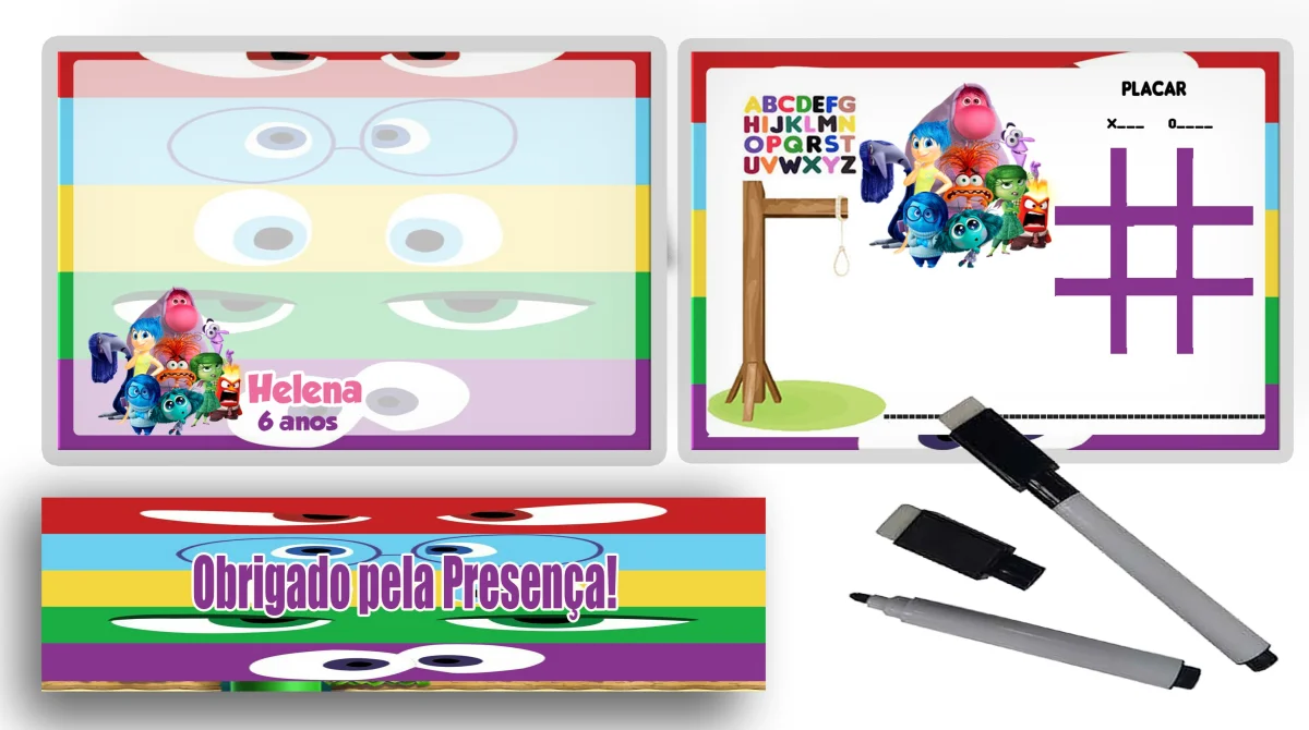 Lousa Magica infantil personalizada para lembrancinhas Divertidamente - Imagem 2