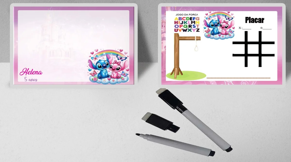 Lousa Magica infantil personalizada para lembrancinhas do Stitch - Imagem 3