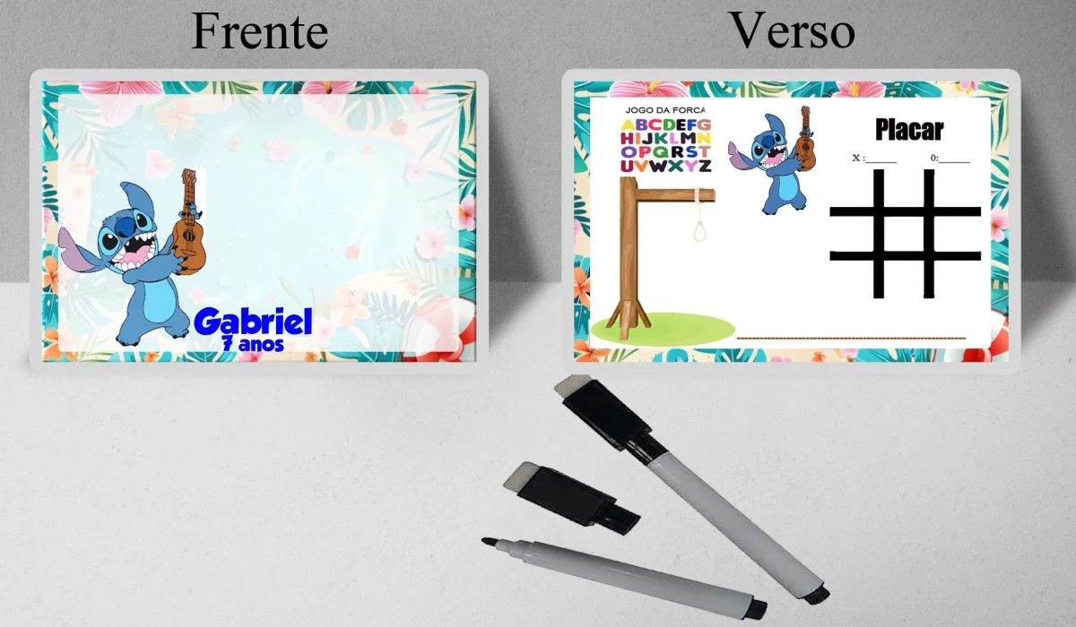 Lousa Magica infantil personalizada para lembrancinhas do Stitch - Imagem 4