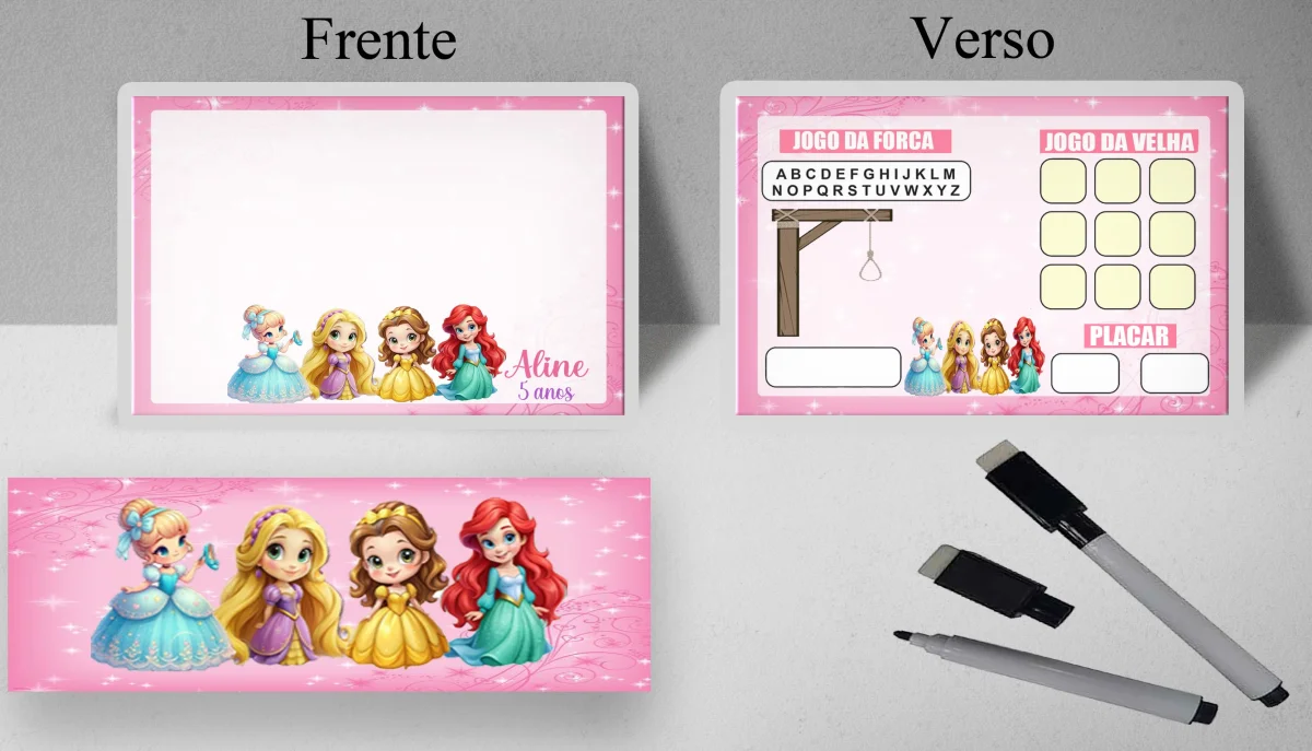 Lousa Magica infantil personalizada para lembrancinhas das Princesas Disney - Imagem 3