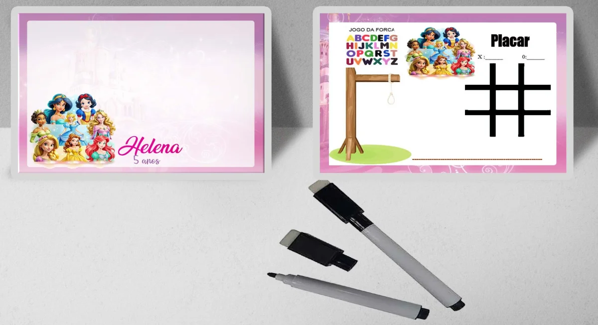 Lousa Magica infantil personalizada para lembrancinhas das Princesas Disney