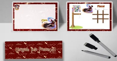 Lousa Magica infantil personalizada para lembrancinhas do Harry Potter