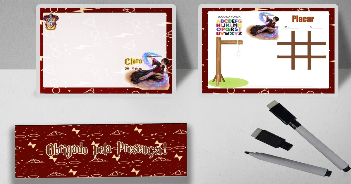 Lousa Magica infantil personalizada para lembrancinhas do Harry Potter - Imagem 3