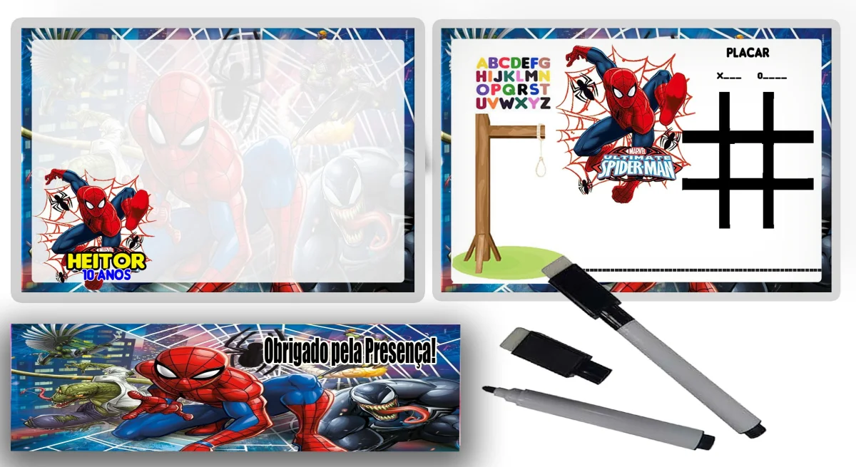 Lousa Magica infantil personalizada para lembrancinhas Homem Aranha - Imagem 3