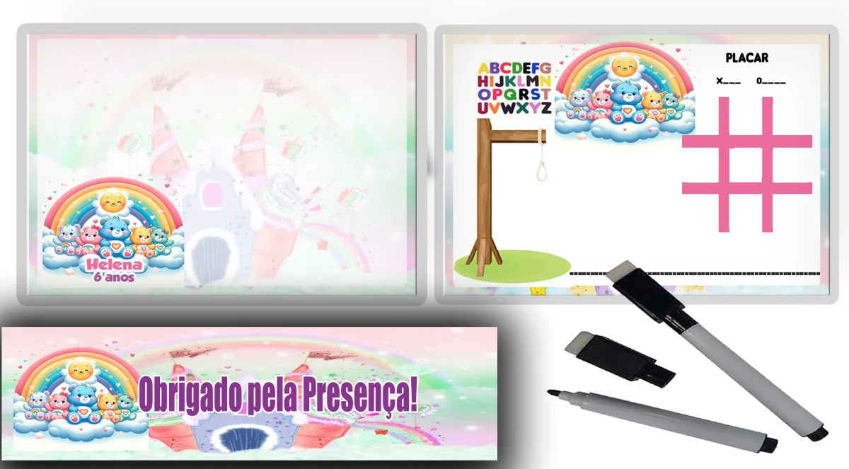 Lousa Magica infantil personalizada para lembrancinhas Ursinhos Carinhosos - Imagem 2