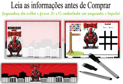 Lousa Magica infantil personalizada para lembrancinhas DeadPool