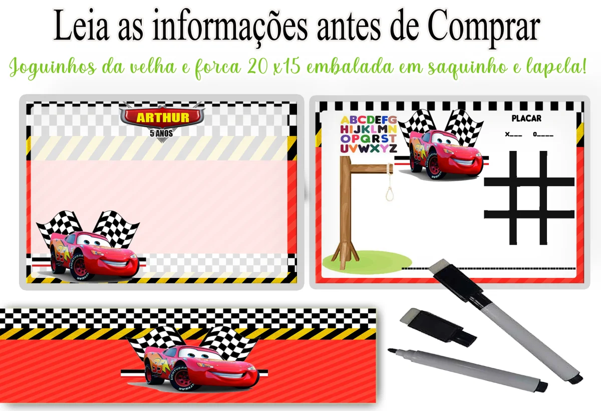 Lousa Magica infantil personalizada para lembrancinhas CARROS DISNEY - Imagem 3
