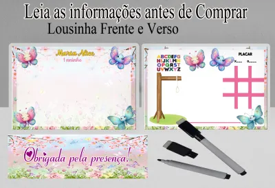 Lousa Magica infantil personalizada para lembrancinhas Jardim das Borboletas