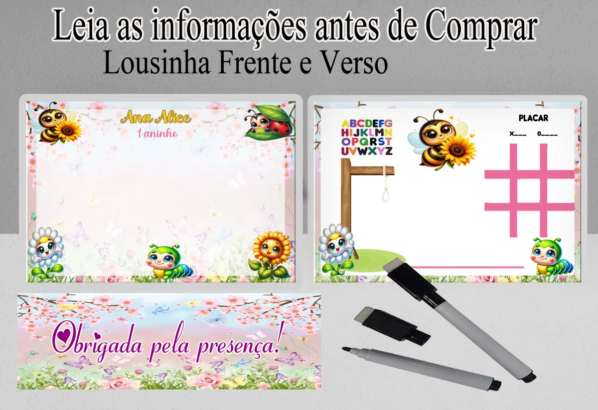 Lousa Magica infantil personalizada para lembrancinhas Jardim Encantado - Imagem 3