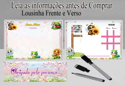 Lousa Magica infantil personalizada para lembrancinhas Jardim Encantado