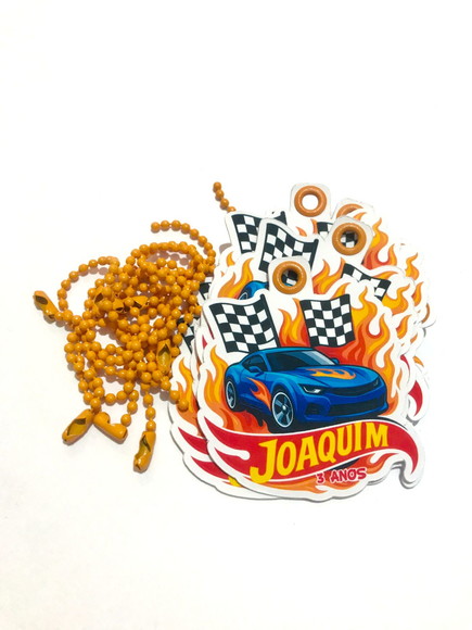 Tag Hot Carrinhos - 30 Unidades com Correntinha