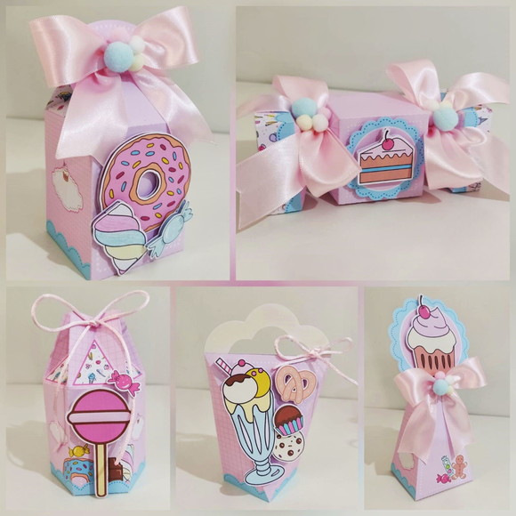 Kit 25 Caixas Festa Doces Donuts Candy Shop