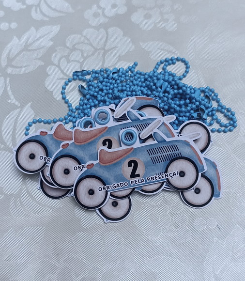 Tag Carrinhos Vintage com Correntinha - 30 Unidades