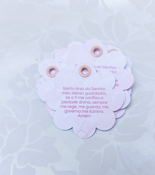 Tag Batizado Oração do Santo Anjo - 50 Unidades
