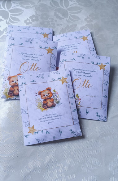 Envelopes Aromáticos Ursinho Folhas Verde 50 Unidades