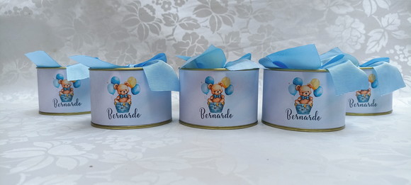 Latas 7x5cm Ursinho Azul 45 Unidades - Imagem 3