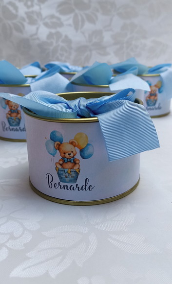 Latas 7x5cm Ursinho Azul 45 Unidades - Imagem 2