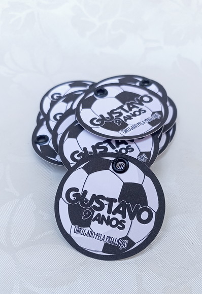Tag de Agradecimento Bola de Futebol 100 Unidades
