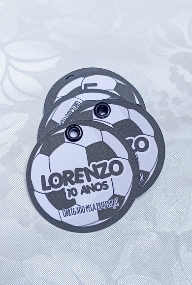 Tag Bola de Futebol com Corrente - 30 Unidades