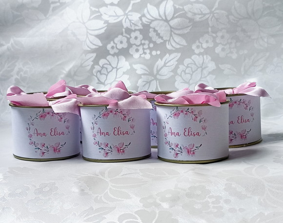 Latinhas Personalizadas Floral - 20 Unidades 6x5cm