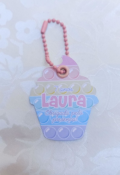 Tag Cupcake Pop It Ilhós e Corrente Bolinha - 30 Unidades - Imagem 2