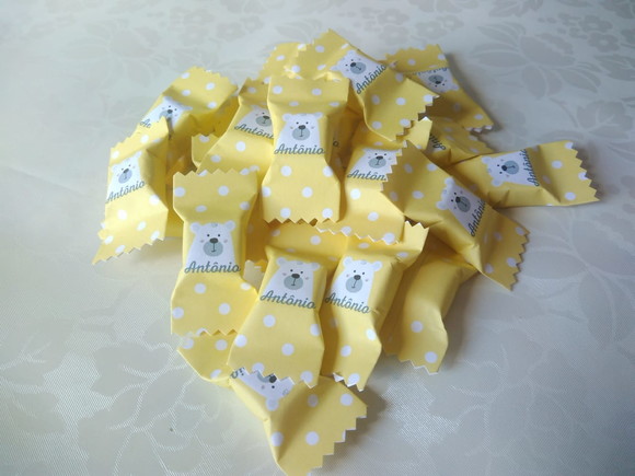 Caramelo Personalizado Urso Amarelo 100 Unidades