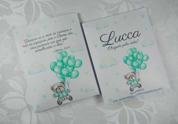 Envelope Aromático Lembrancinha de Maternidade Urso 30 Unid - Imagem 5