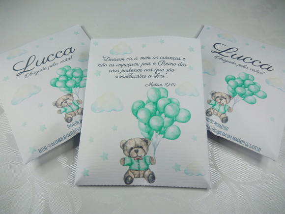 Envelope Aromático Lembrancinha de Maternidade Urso 30 Unid - Imagem 3