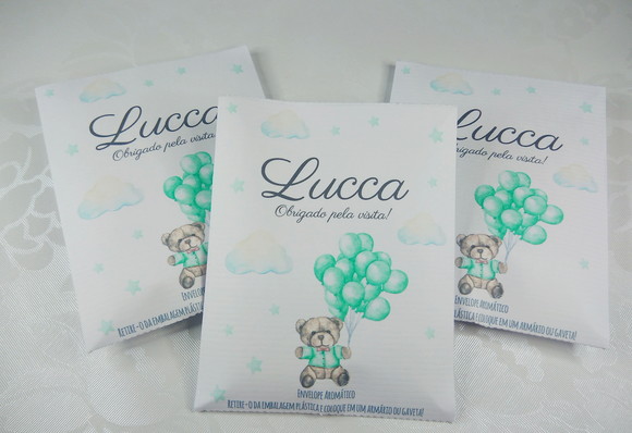 Envelope Aromático Lembrancinha de Maternidade Urso 30 Unid