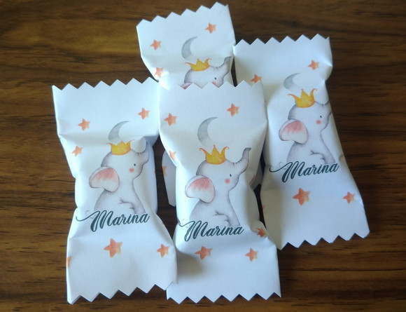 Caramelo Personalizado Elefantinho 100 Unidades