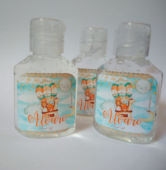 Lembrancinha de Maternidade Álcool Gel Bichinhos - 30 Unidad