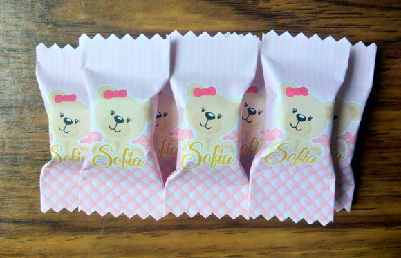 Balinhas Personalizadas Ursinha 100 Unidades - Imagem 2