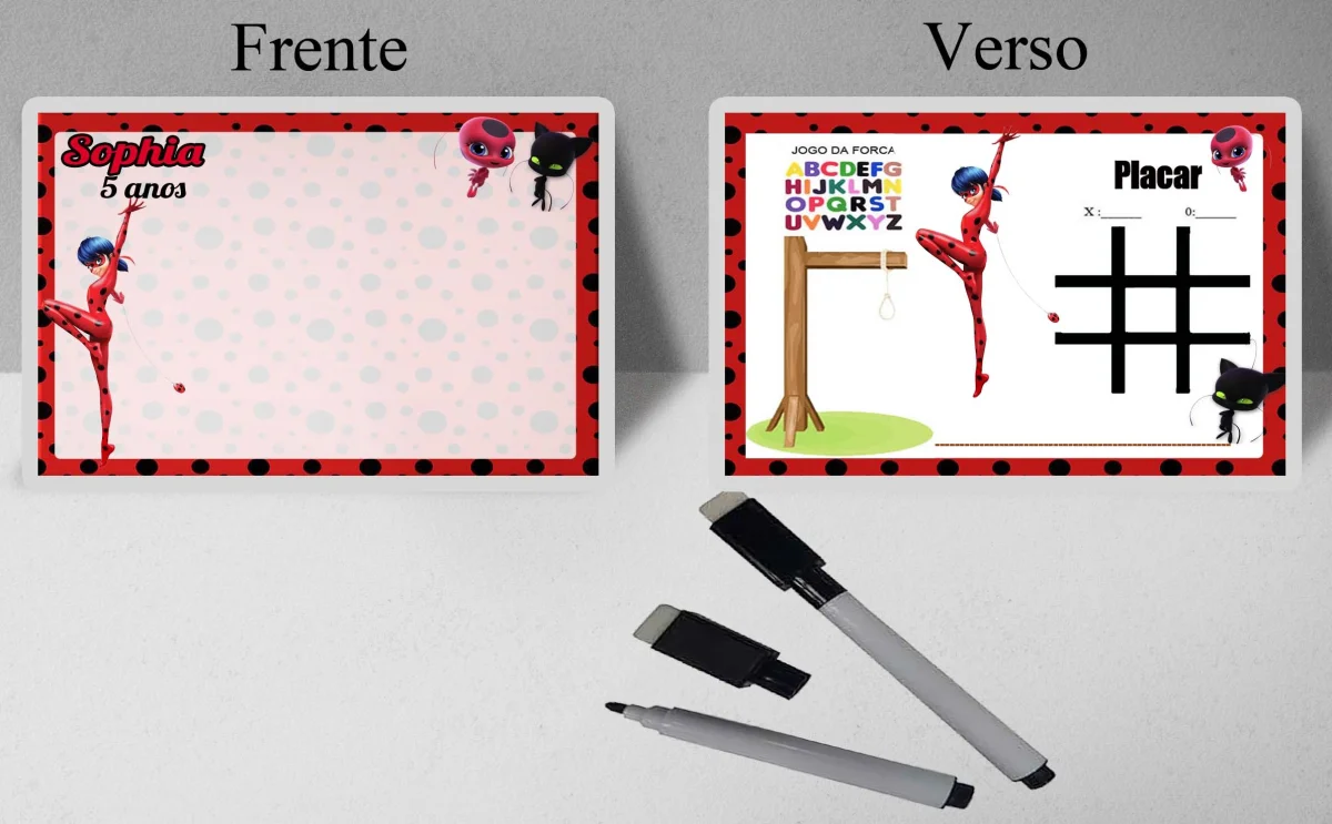 Lousa Magica infantil personalizada para lembrancinhas da LadyBug Miraculus - Imagem 4