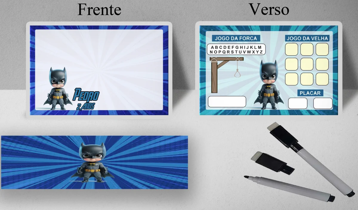 Lousa Magica infantil personalizada para lembrancinhas do Batman - Imagem 1