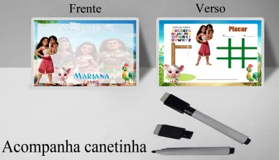 Lousa Magica infantil personalizada para lembrancinhas Moana