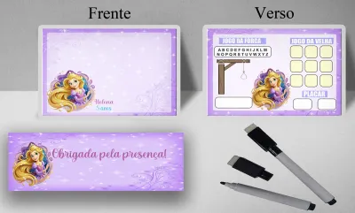 Lousa Magica infantil personalizada para lembrancinhas da Rapunzel